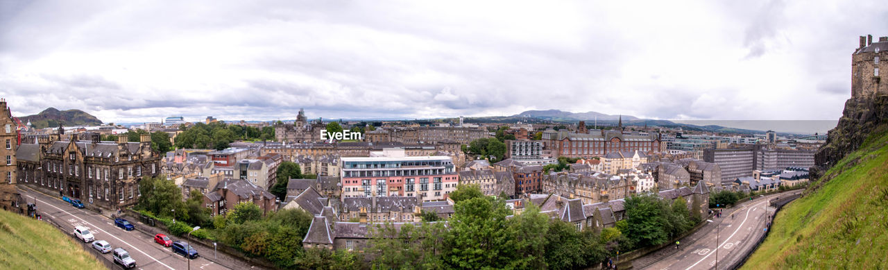 HIGH ANGLE VIEW OF BUILDINGS AGAINST SKY