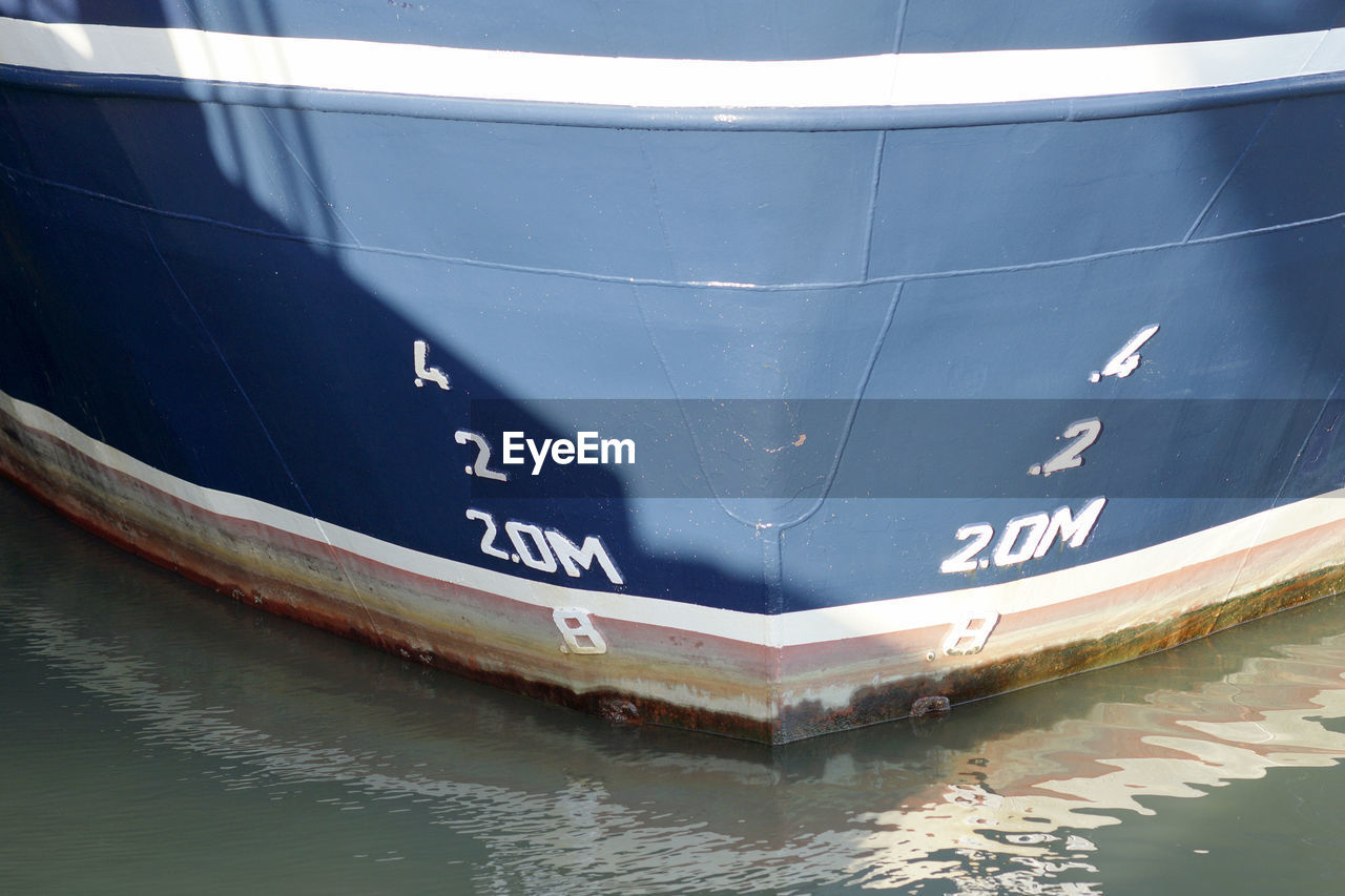 high angle view of boat in water