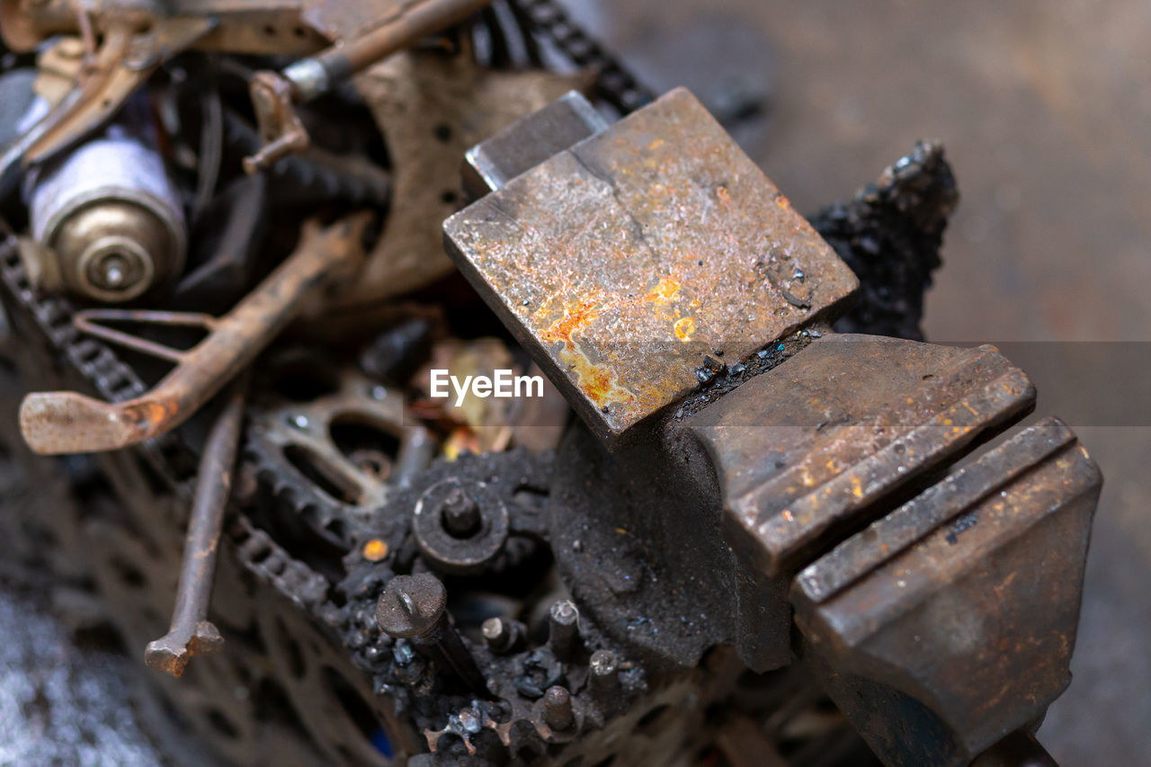 iron, metal, rusty, no people, close-up, vehicle, old, metal industry, machinery, scrap
