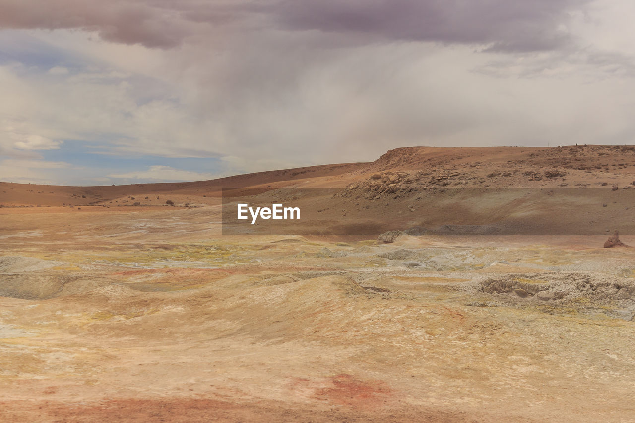 Scenic view of desert against sky