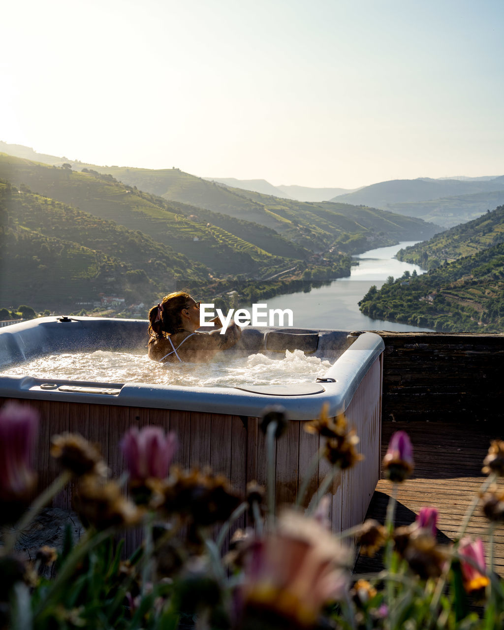 Scenic view of mountains against clear sky