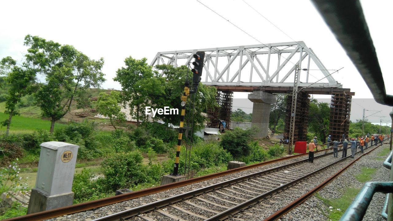 RAILROAD TRACKS AGAINST TREES