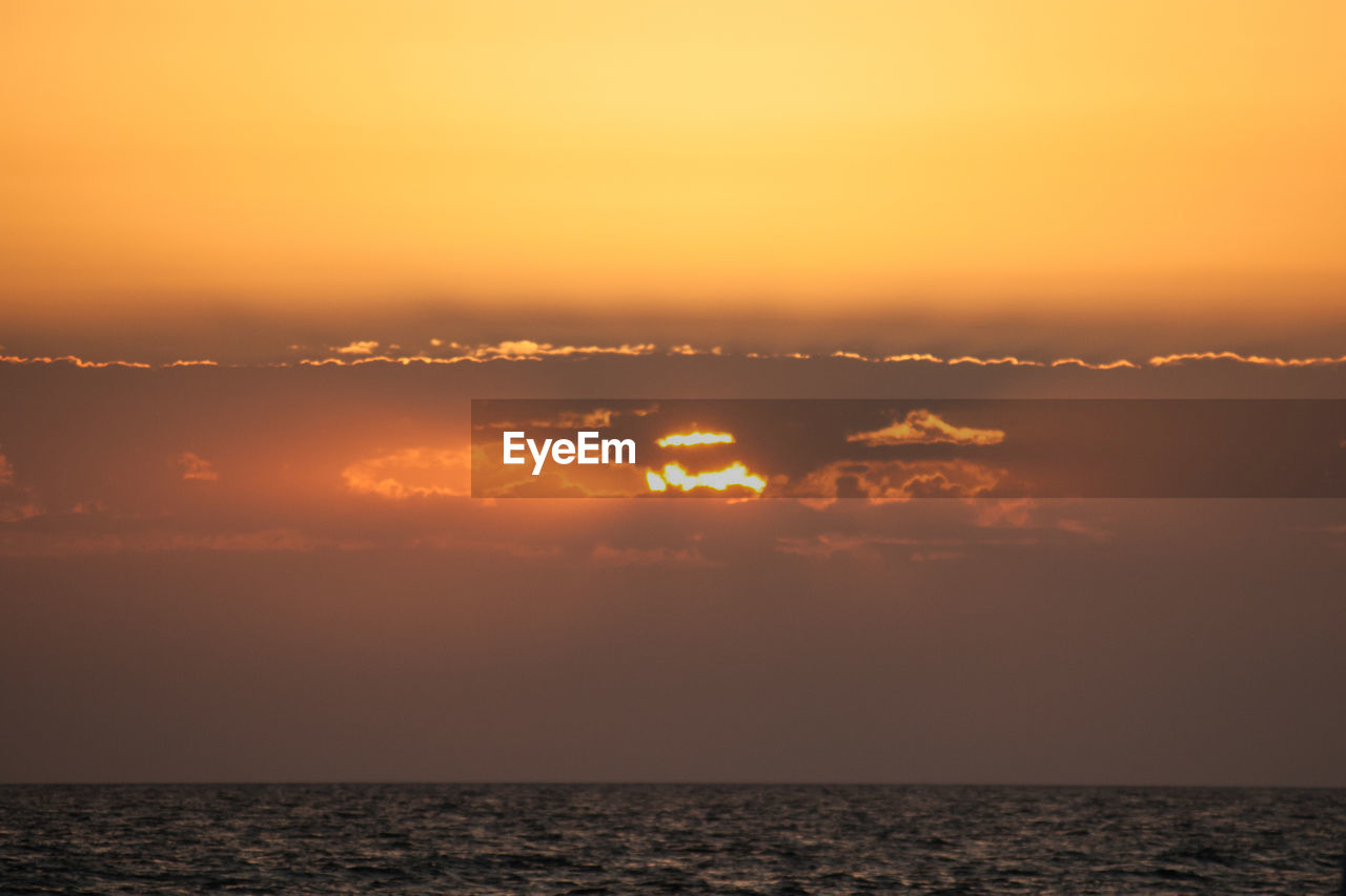 SCENIC VIEW OF SEA DURING SUNSET