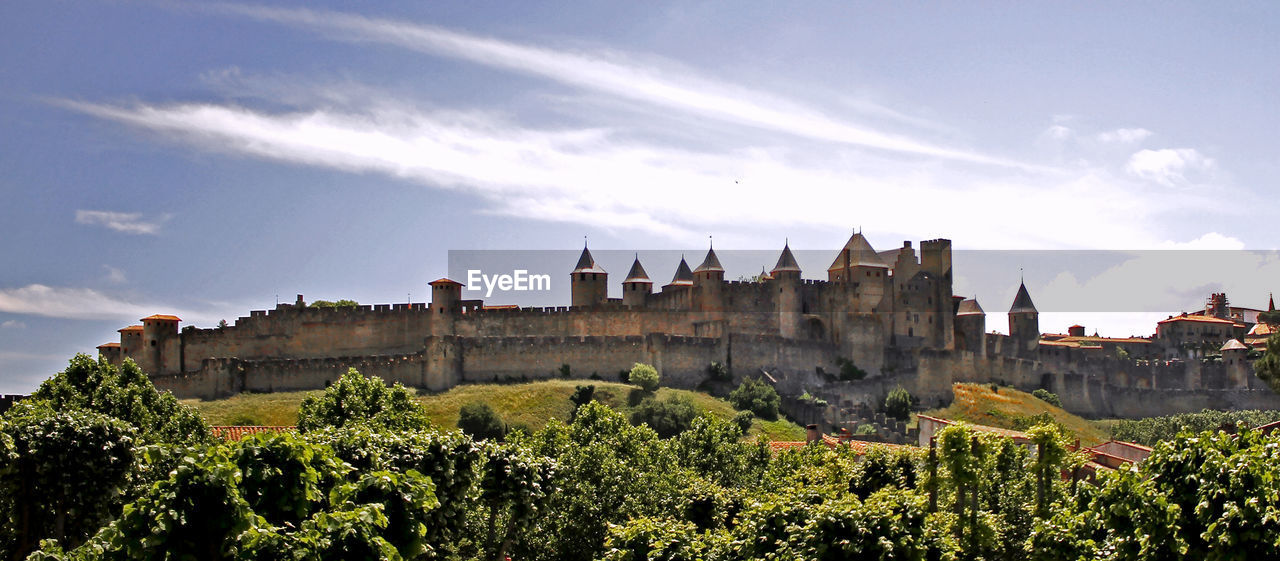 Impressive view of the citadelle of carcassone, france.