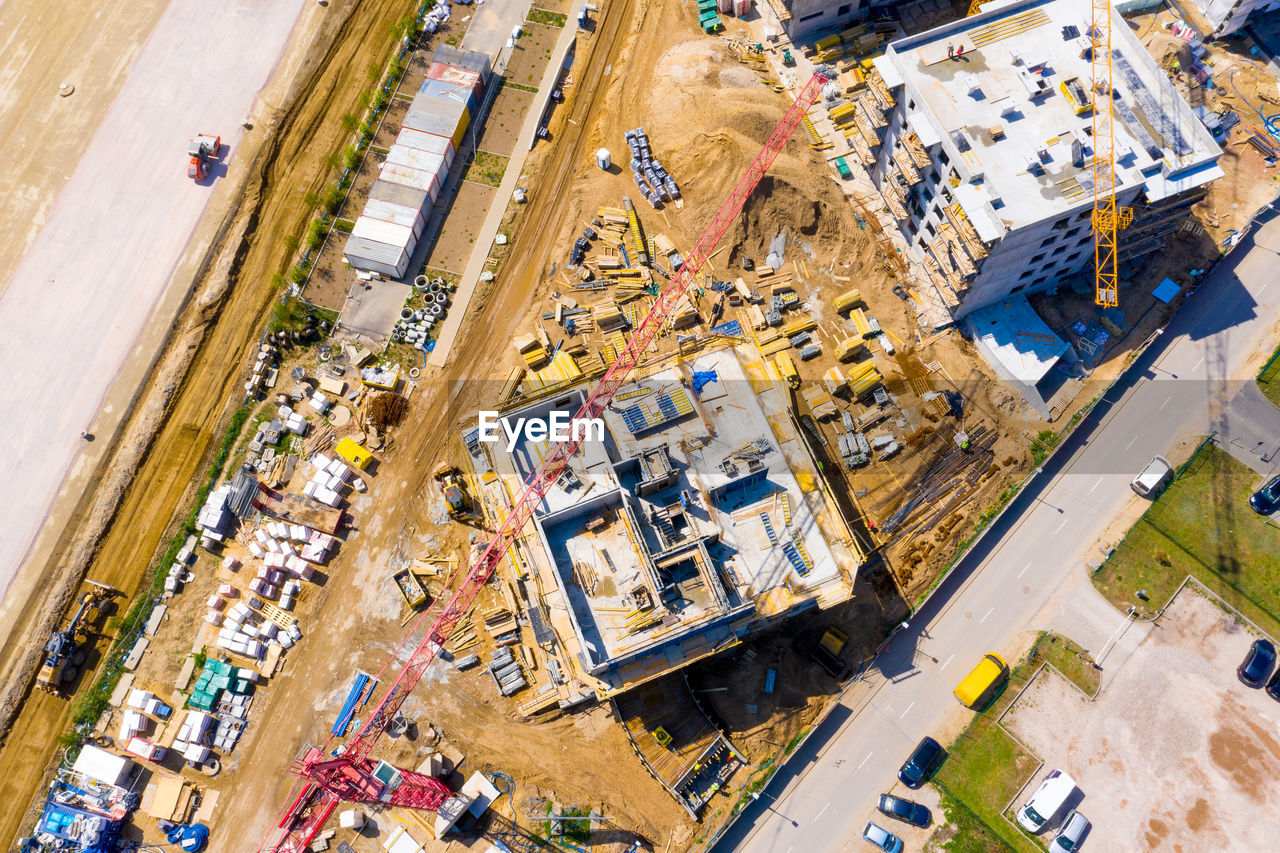 high angle view of buildings