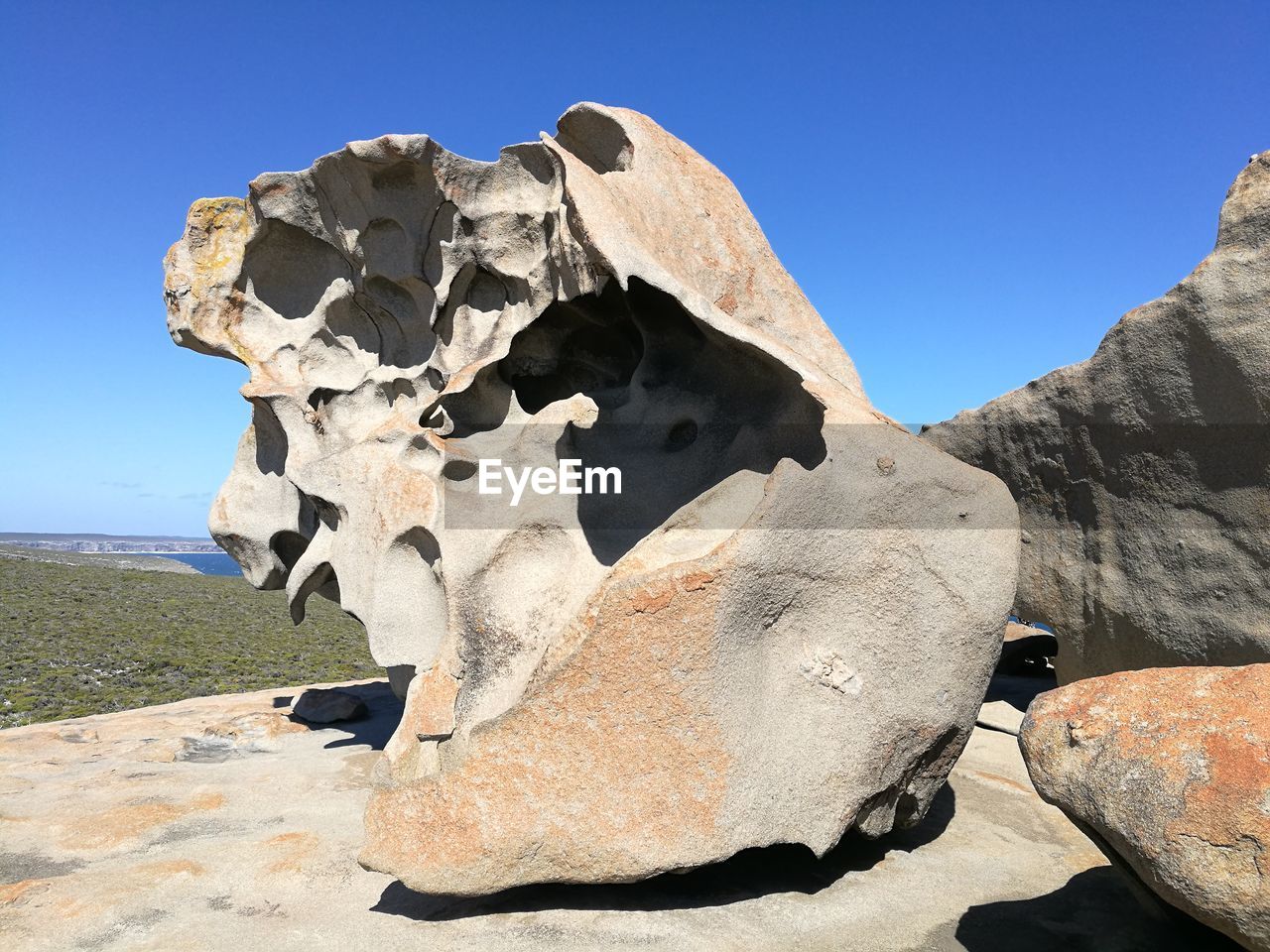 Low angle view of rock formation