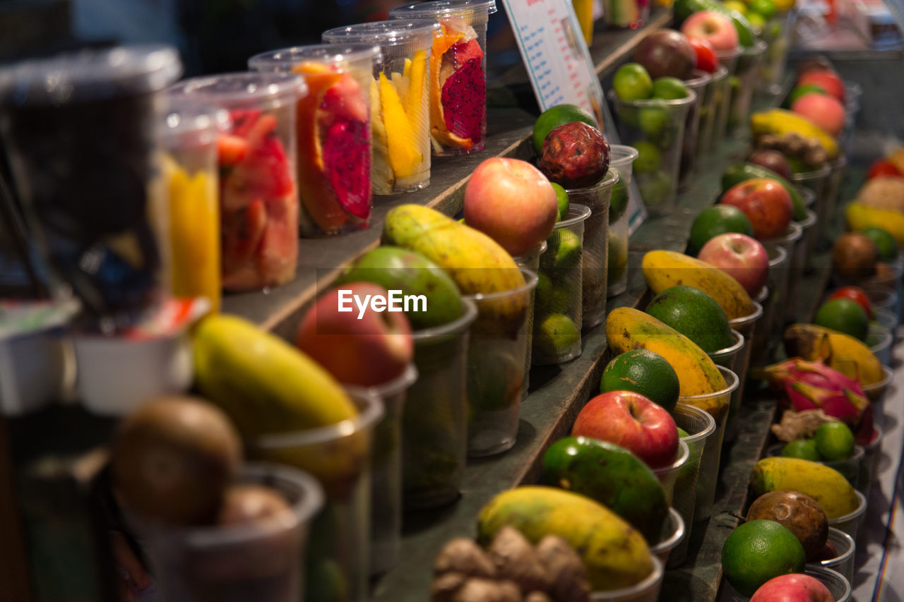 Close-up of fruits for sale in market