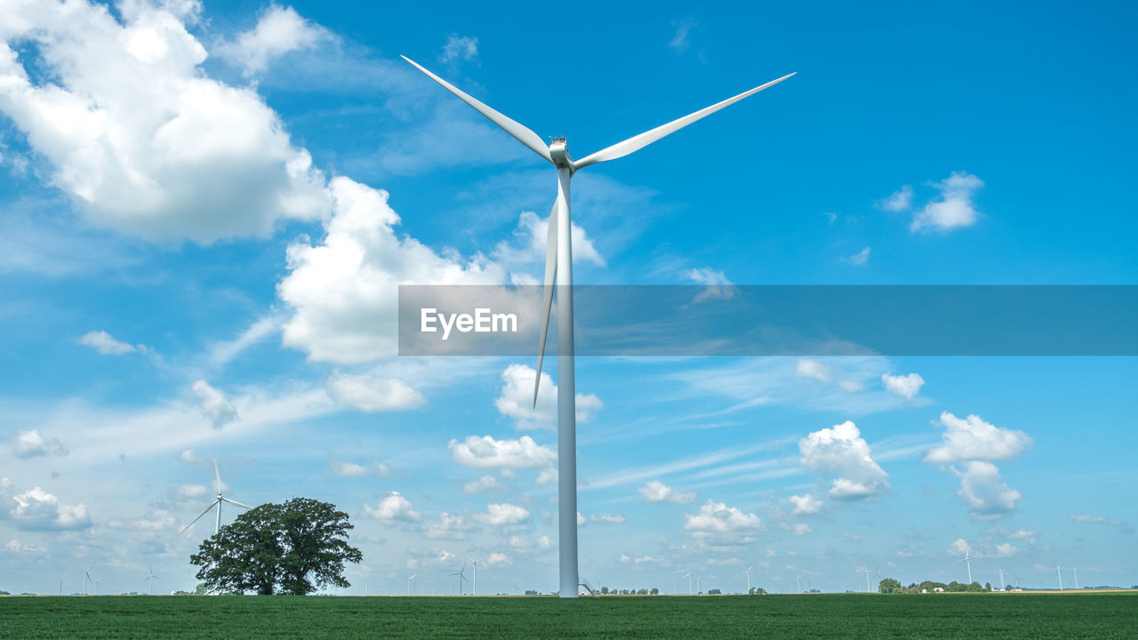 WIND TURBINES ON FIELD