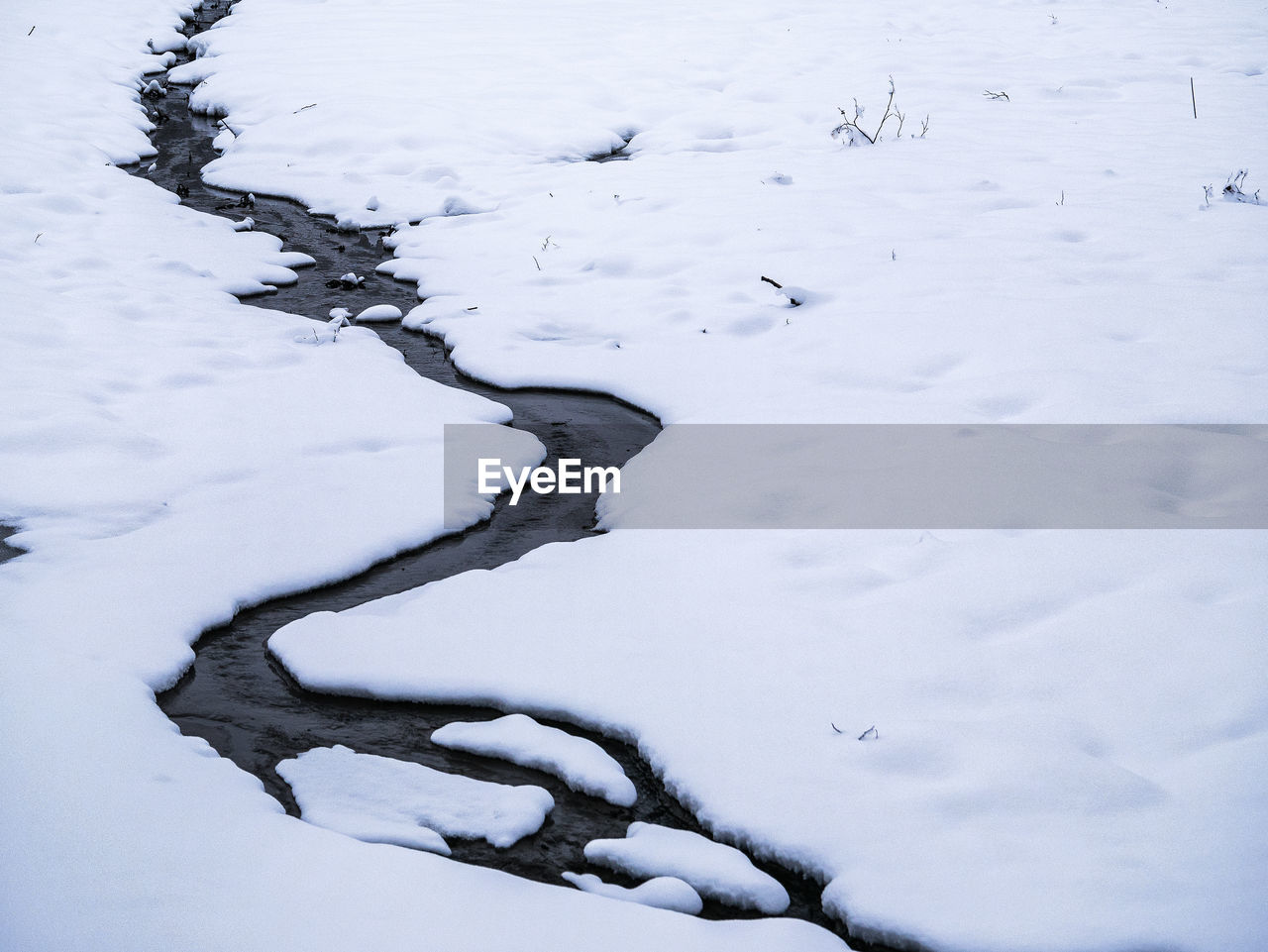 Close-up of frozen river