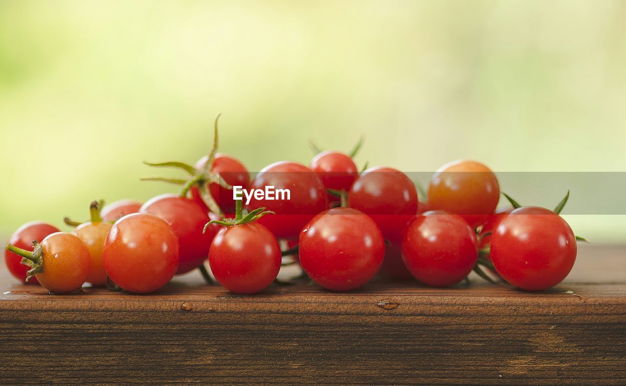 Close-up of cherry tomatoes on table