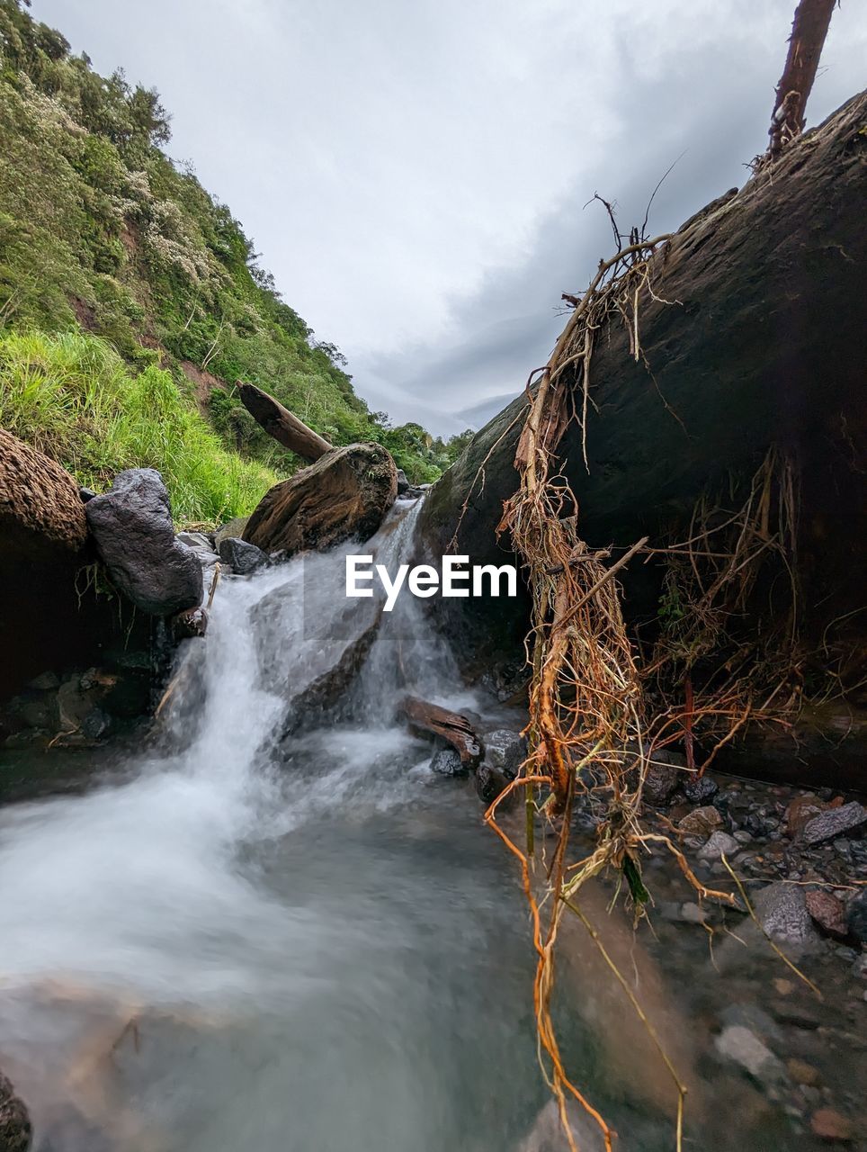 water, nature, environment, river, waterfall, beauty in nature, scenics - nature, body of water, land, tree, forest, plant, landscape, rock, cloud, stream, motion, travel destinations, wilderness, water feature, sky, non-urban scene, no people, travel, outdoors, long exposure, flowing water, tourism, rapid, mountain, social issues, flowing, tranquility, fog, tropical climate, wet, power in nature, day, idyllic, trip, tranquil scene, vacation, holiday