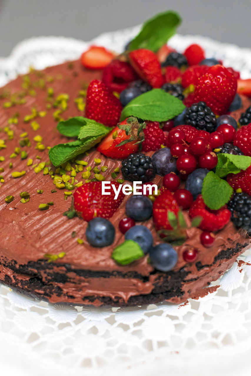 close-up of dessert in plate on table