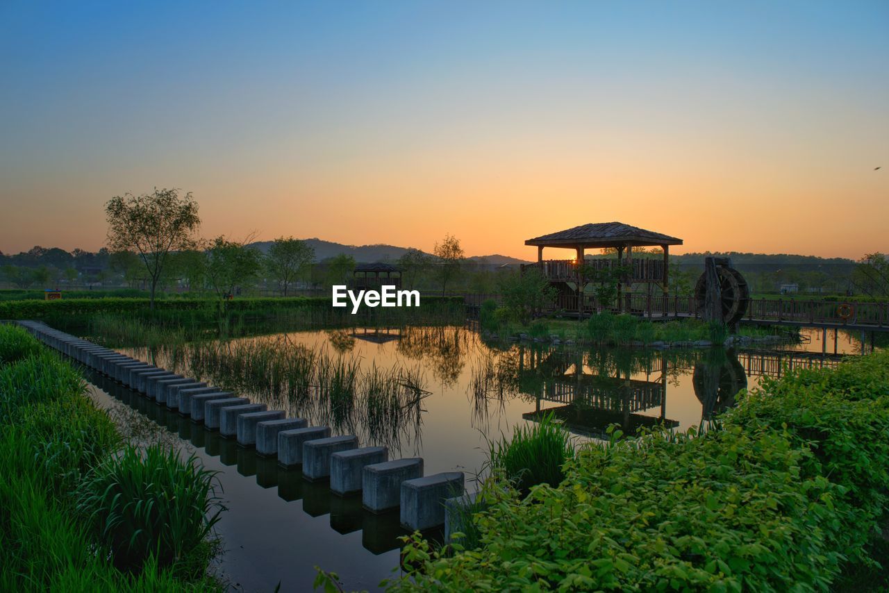 Sunset on a watermill