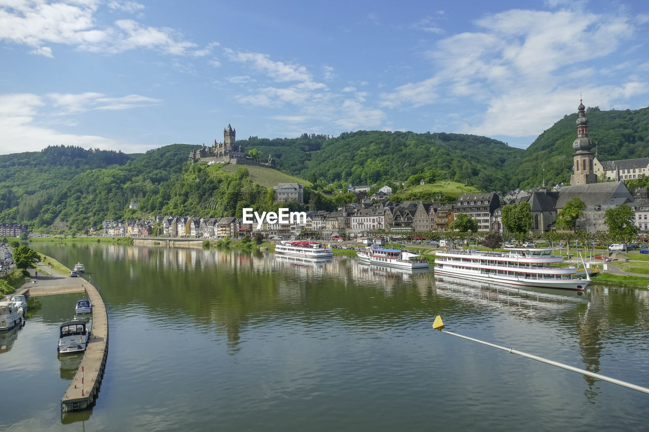 Scenery around cochem, a town at moselle river in rhineland-palatinate, germany, at summer time