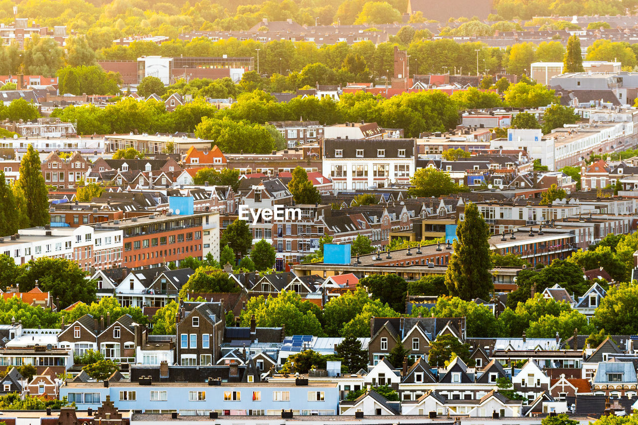 View of residential district against sky