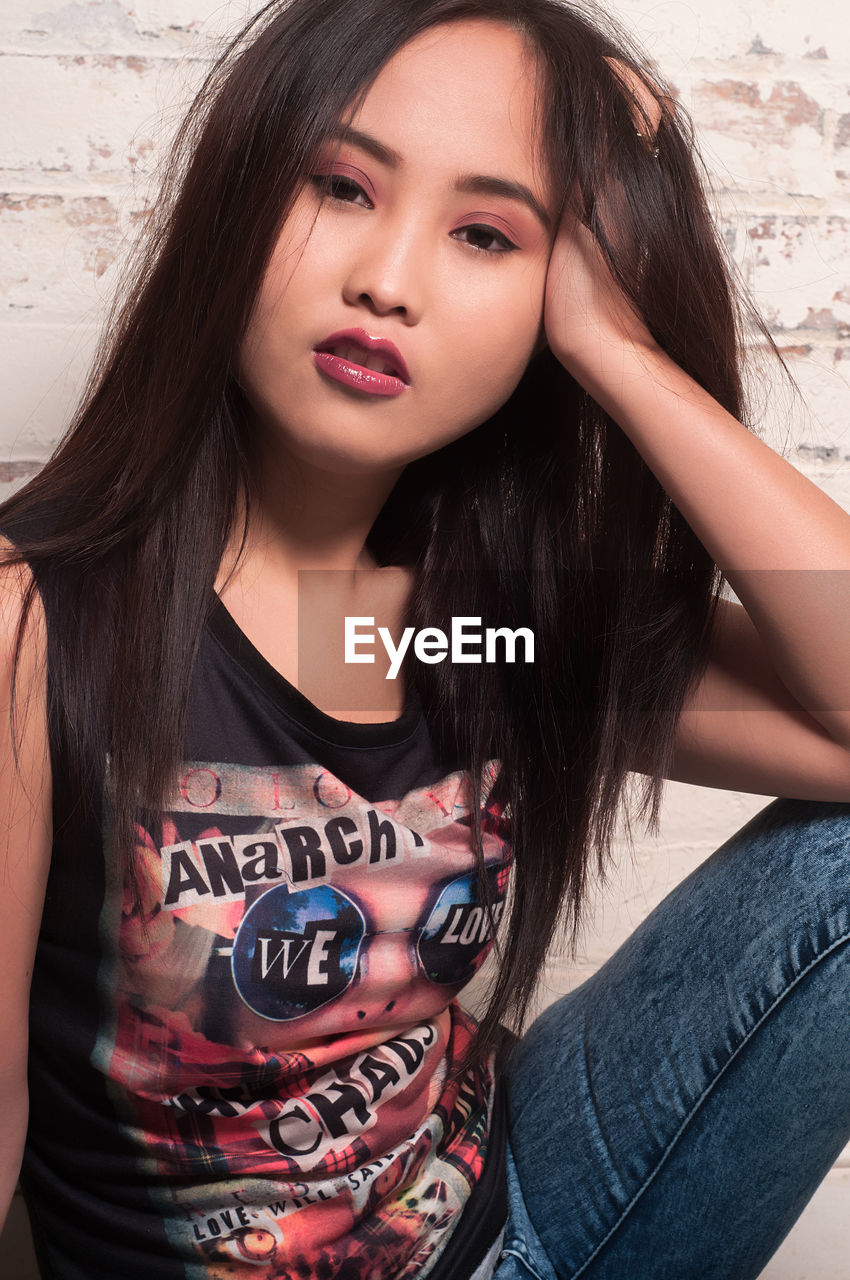 Young asian girl punk rocker