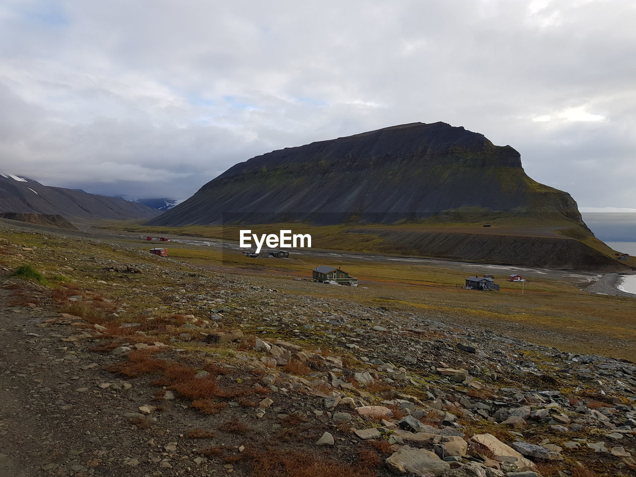 Scenic view of land against sky