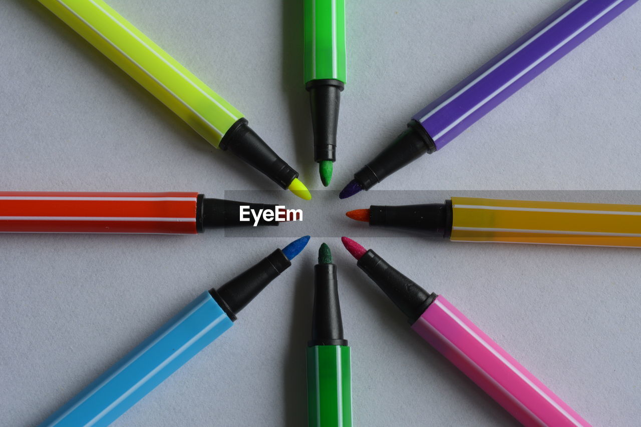 Close-up of colored pencils