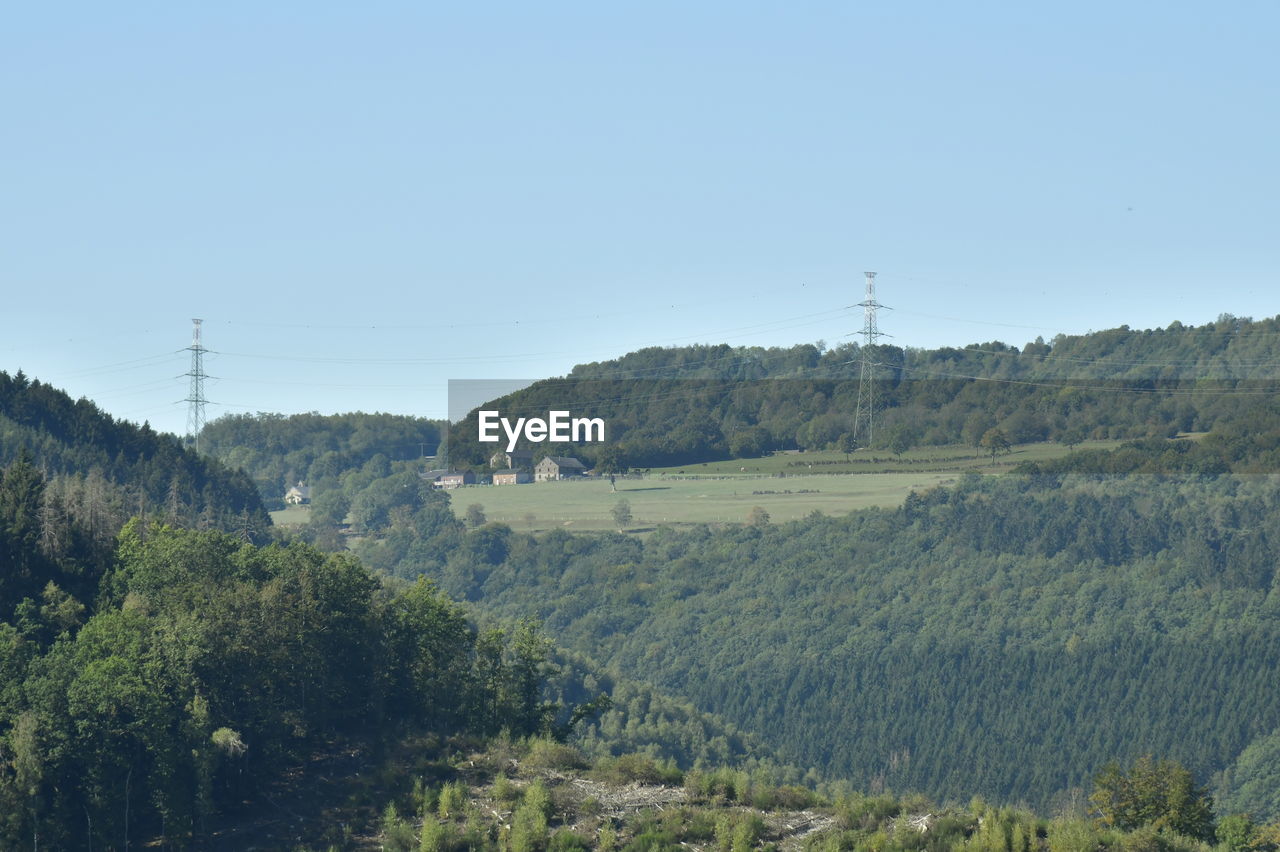 Scenic view of landscape against clear sky