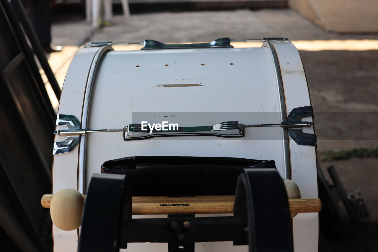 Close-up of empty seats on table