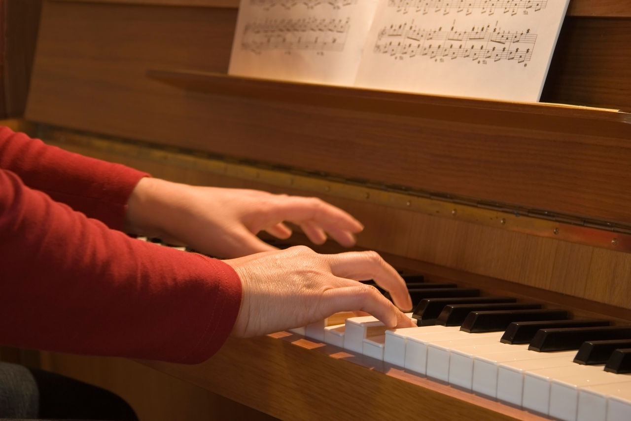 Woman playing piano