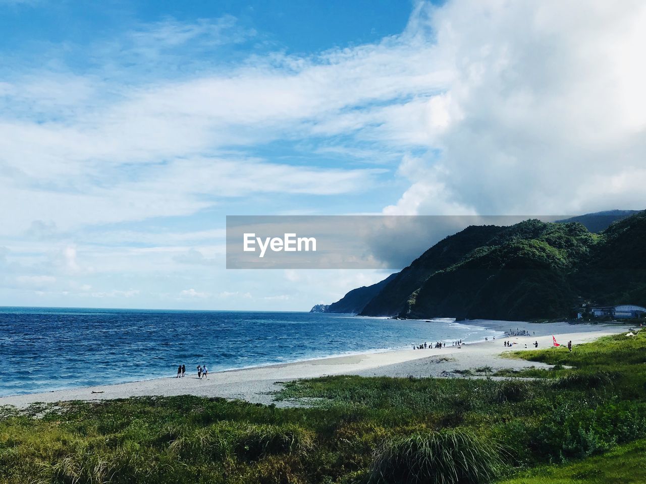 Scenic view of beach against sky