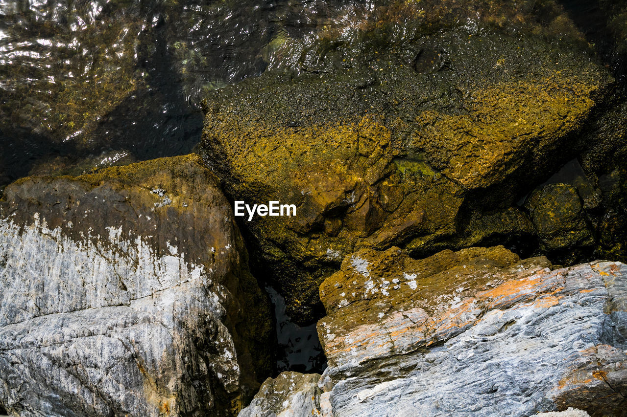 high angle view of rock formations