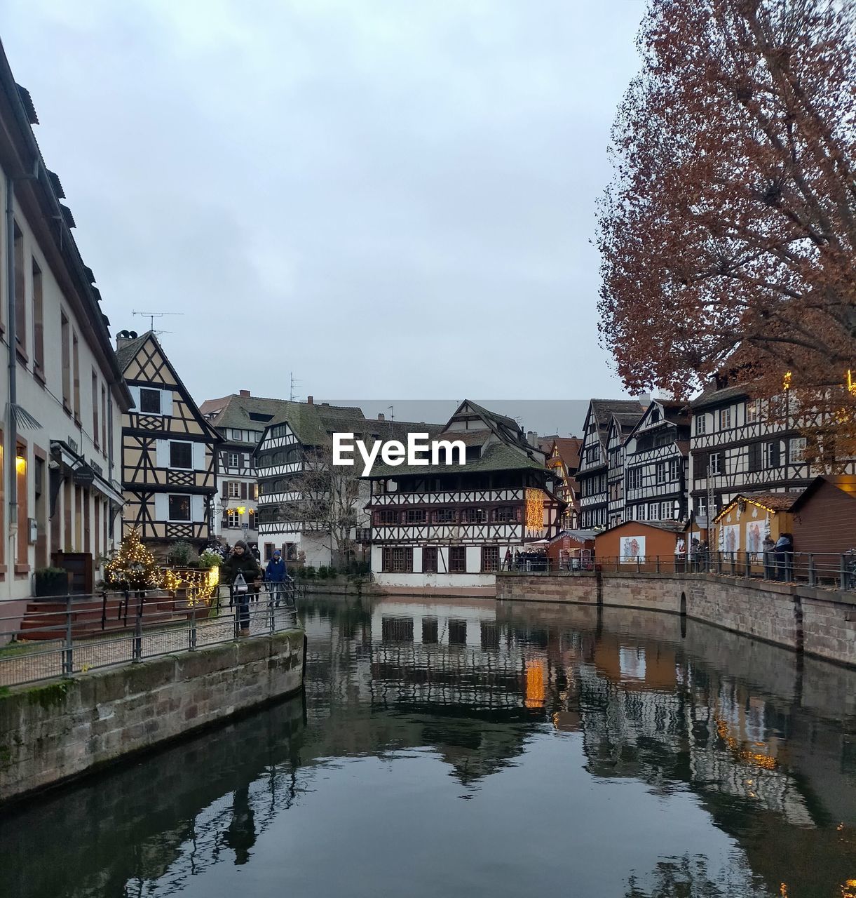 Bridge over river in city in strasbourg 