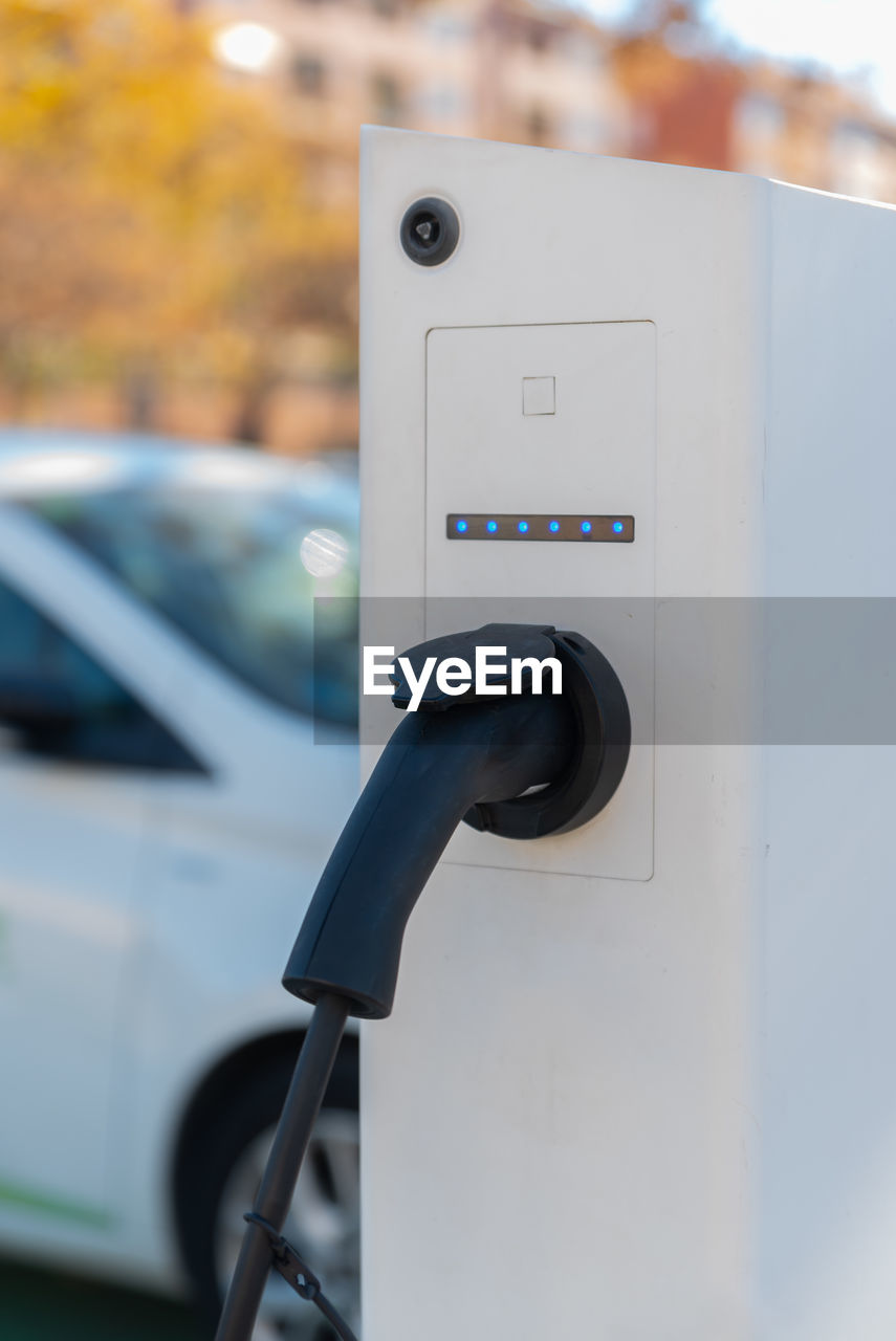 Electric car charger on public roads.