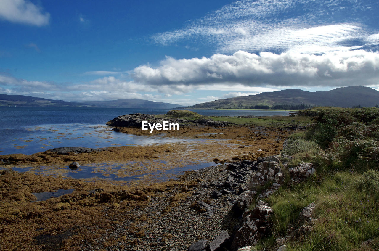 Scenic view of beach against sky