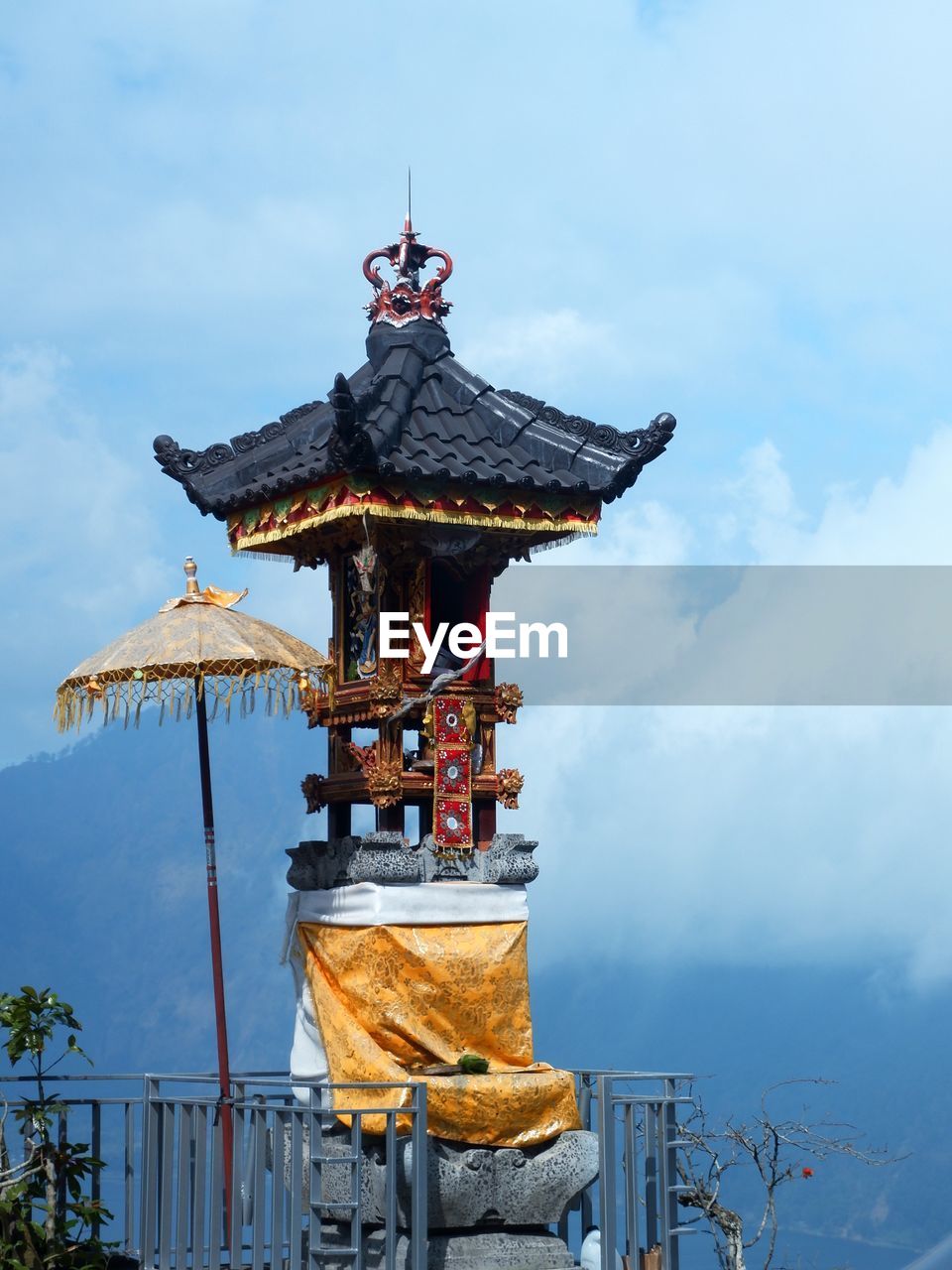 Low angle view of traditional building against sky