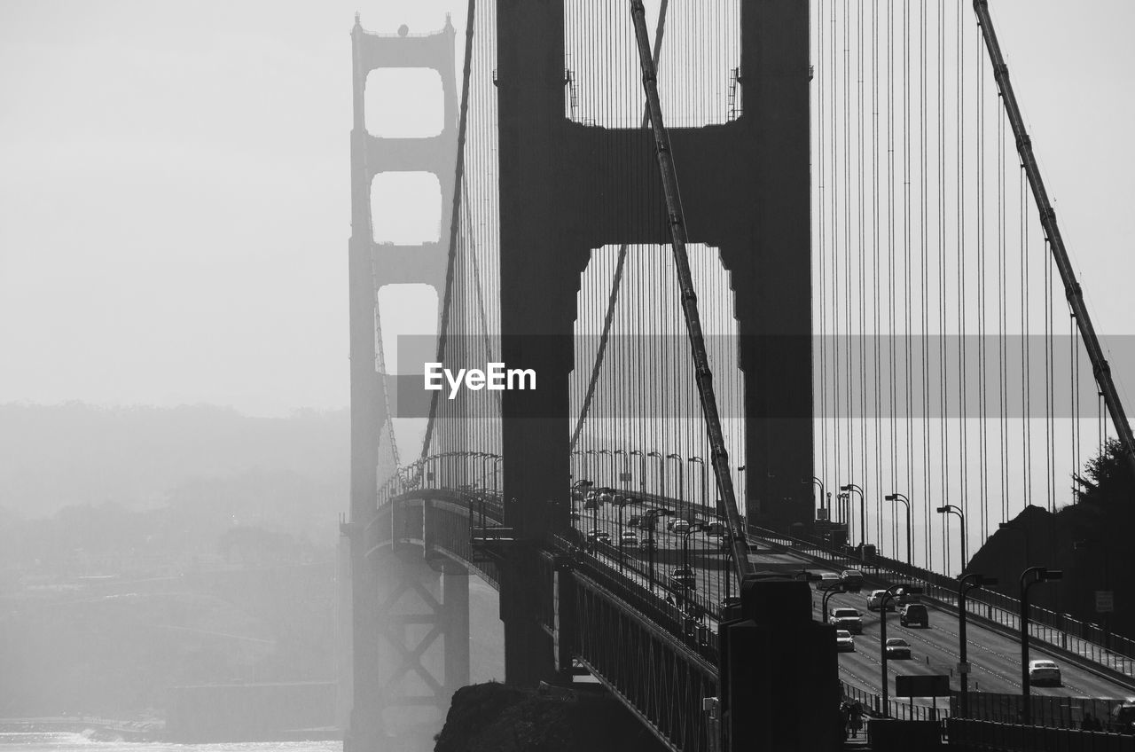 Golden gate bridge during foggy weather