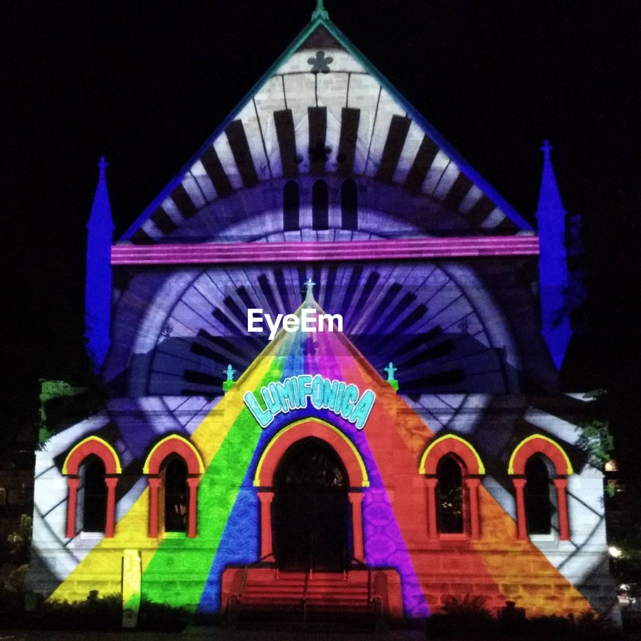 MULTI COLORED ILLUMINATED CATHEDRAL