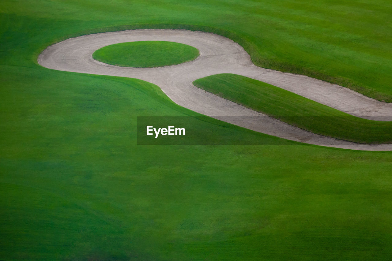 High angle view of golf course