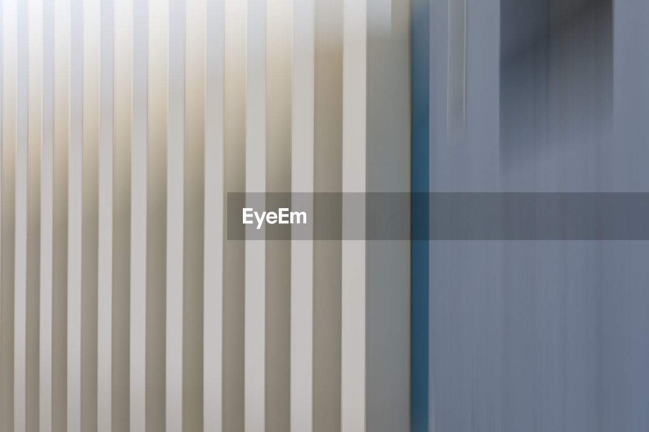 pattern, backgrounds, interior design, no people, full frame, window covering, line, wall - building feature, window treatment, close-up, striped, architecture, white, indoors, textured, built structure, metal, abstract, day, in a row