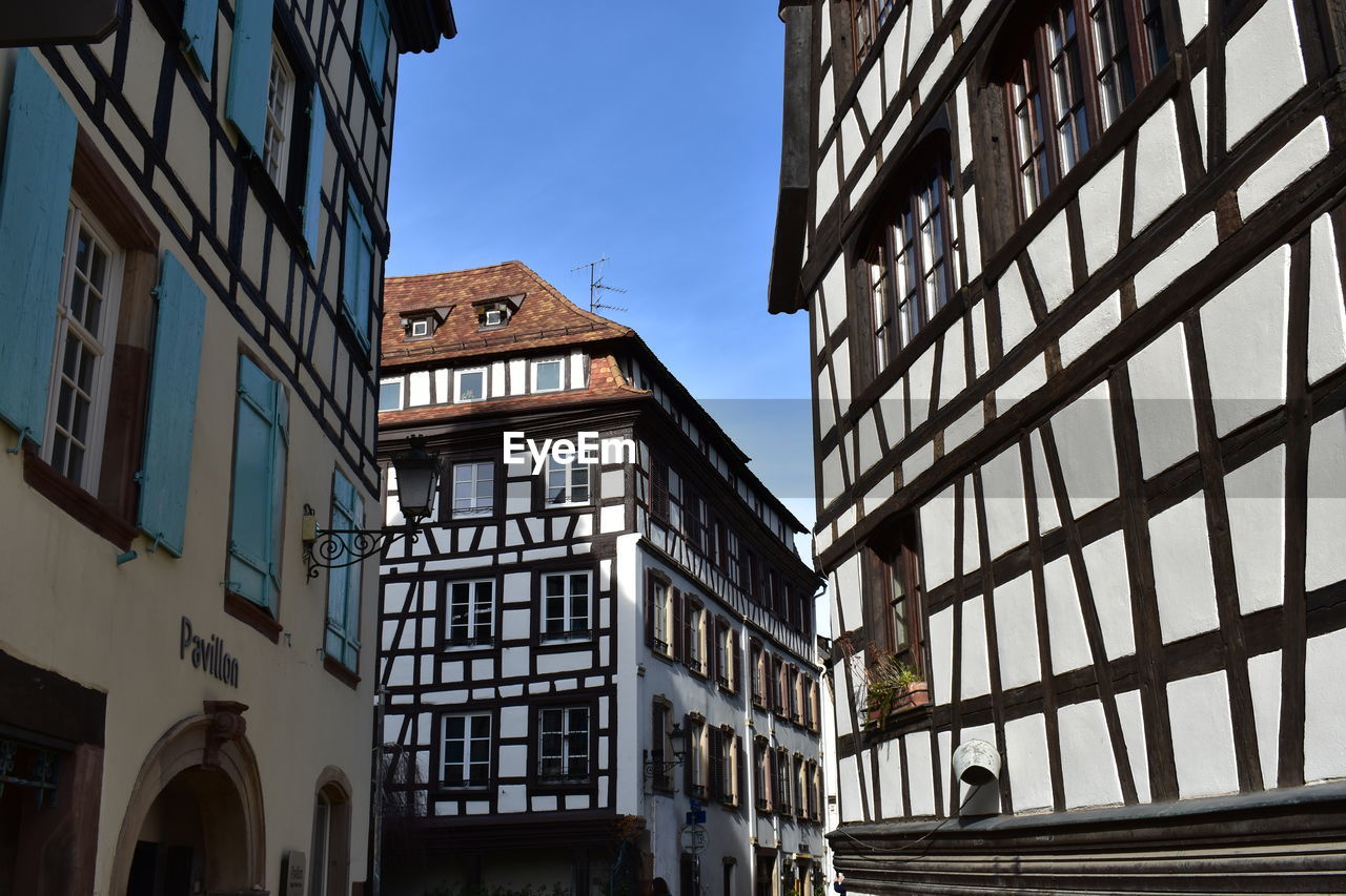 Low angle view of buildings against sky