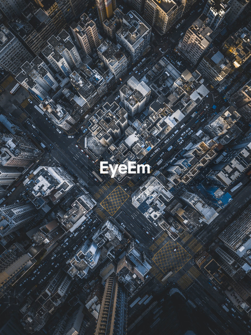 Aerial view of illuminated buildings in city at night