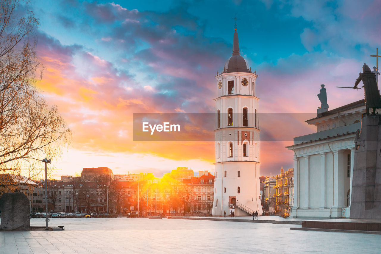 low angle view of cathedral against sky during sunset