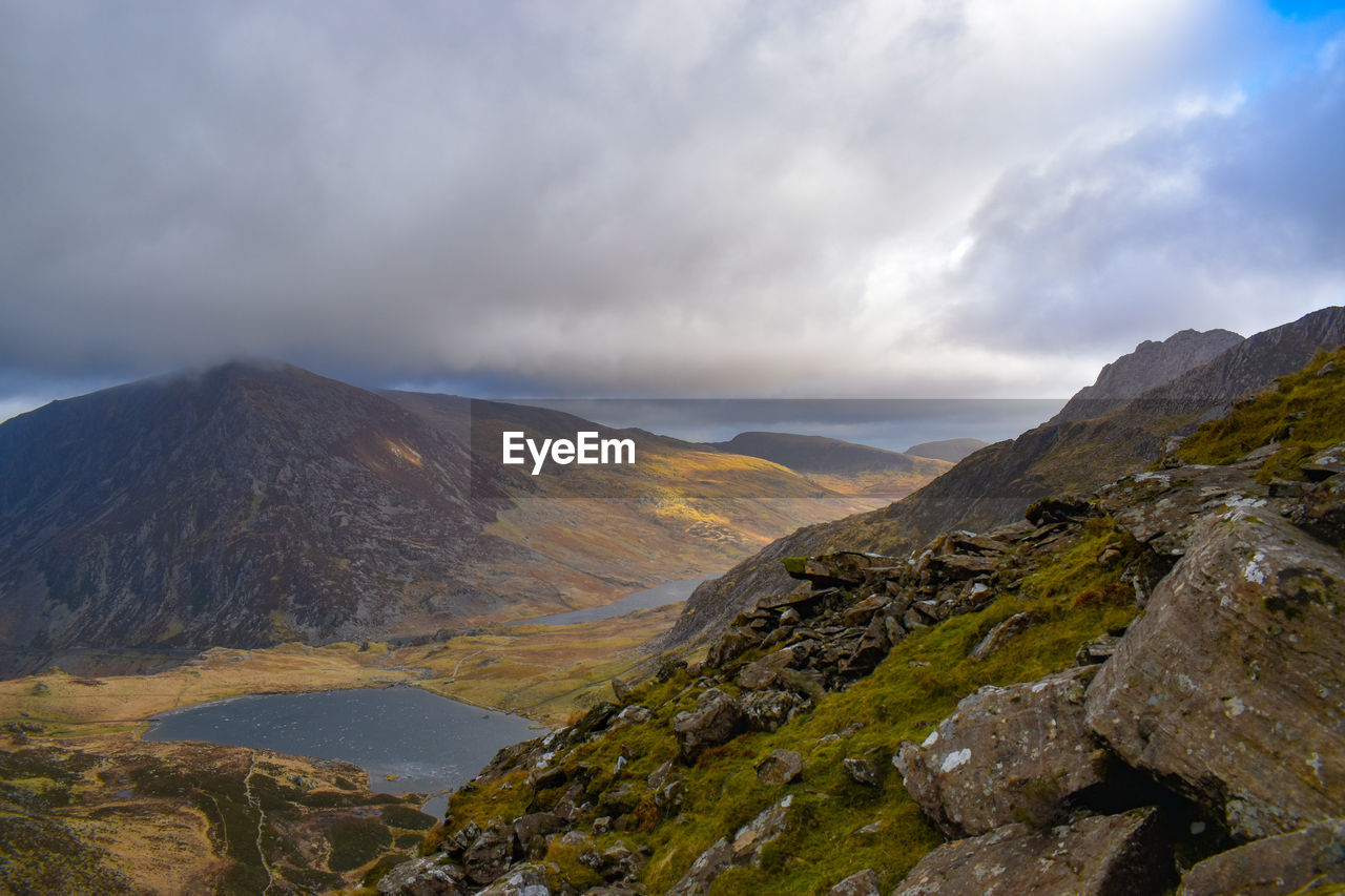 Scenic view of mountains against sky