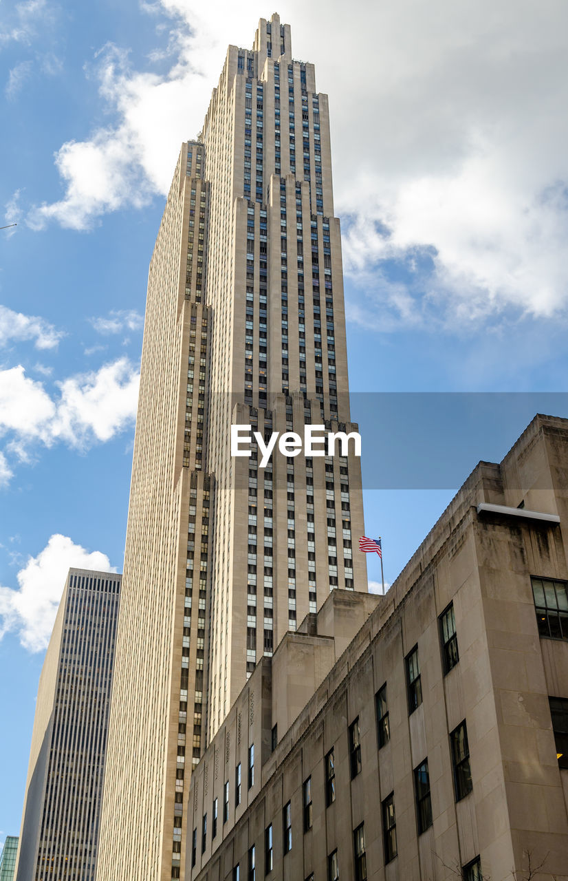 low angle view of modern buildings against sky