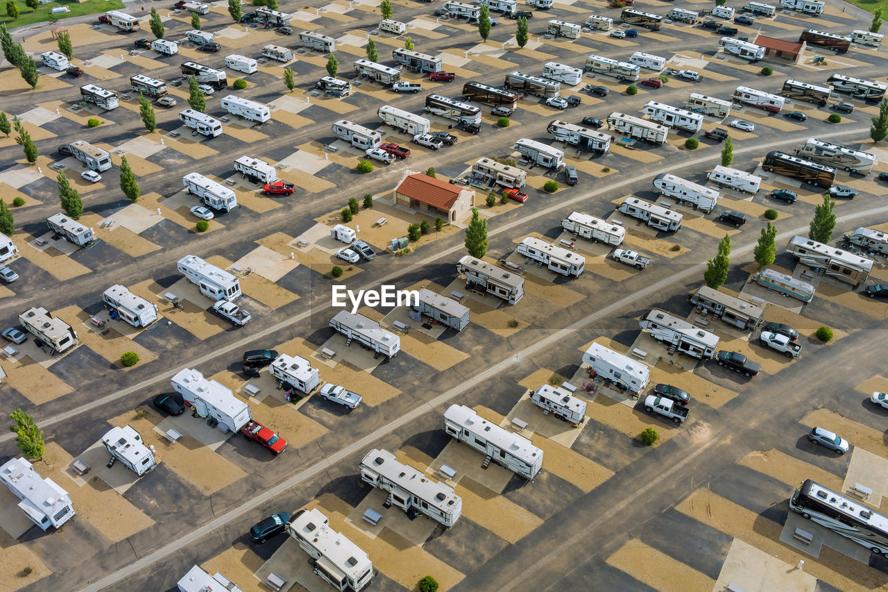 HIGH ANGLE VIEW OF AERIAL VIEW OF BUILDINGS