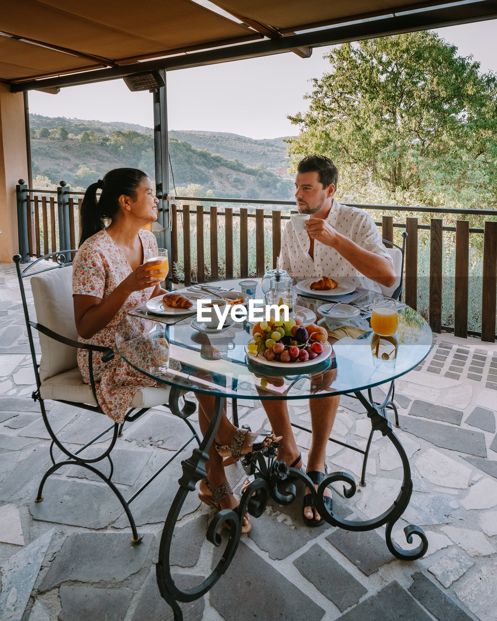 Couple having breakfast