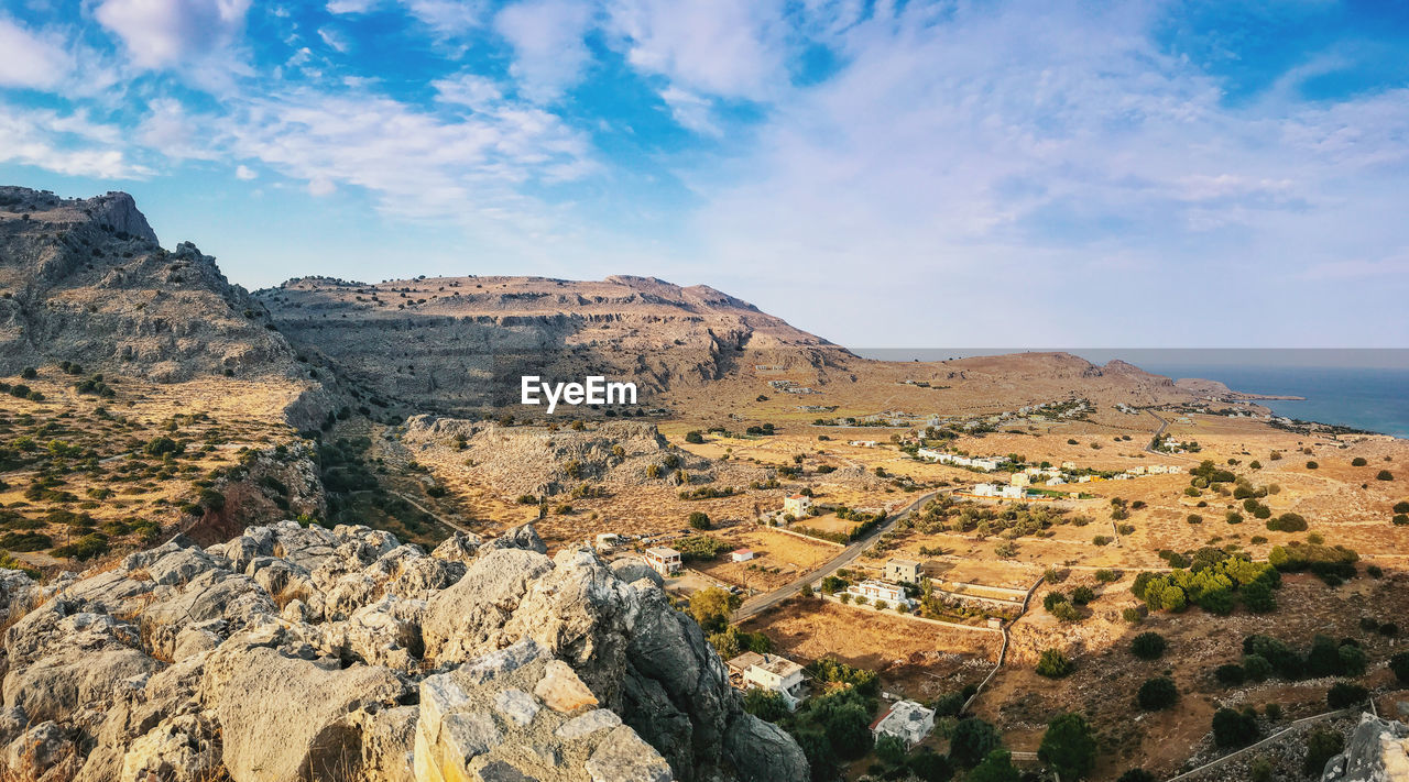 PANORAMIC VIEW OF ROCK FORMATIONS AGAINST SKY