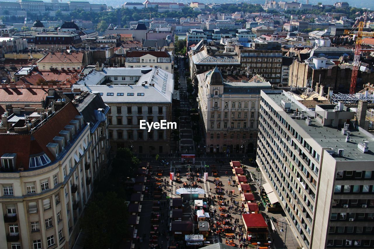 Aerial view of buildings in city