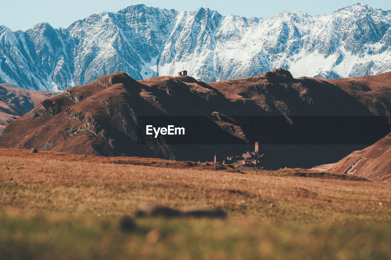 Scenic view of mountains against sky