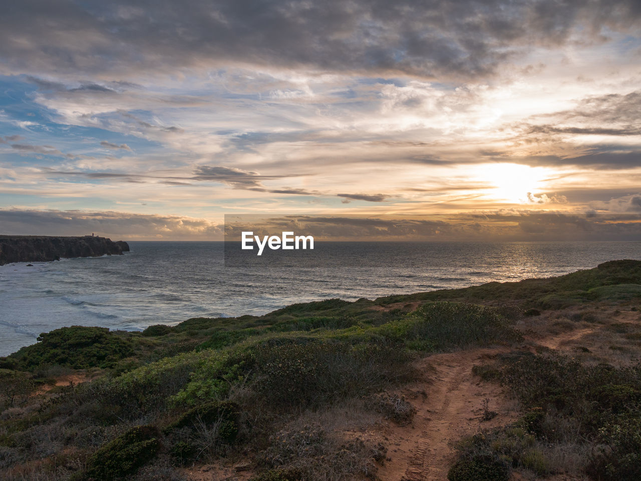 SCENIC VIEW OF BEACH DURING SUNSET