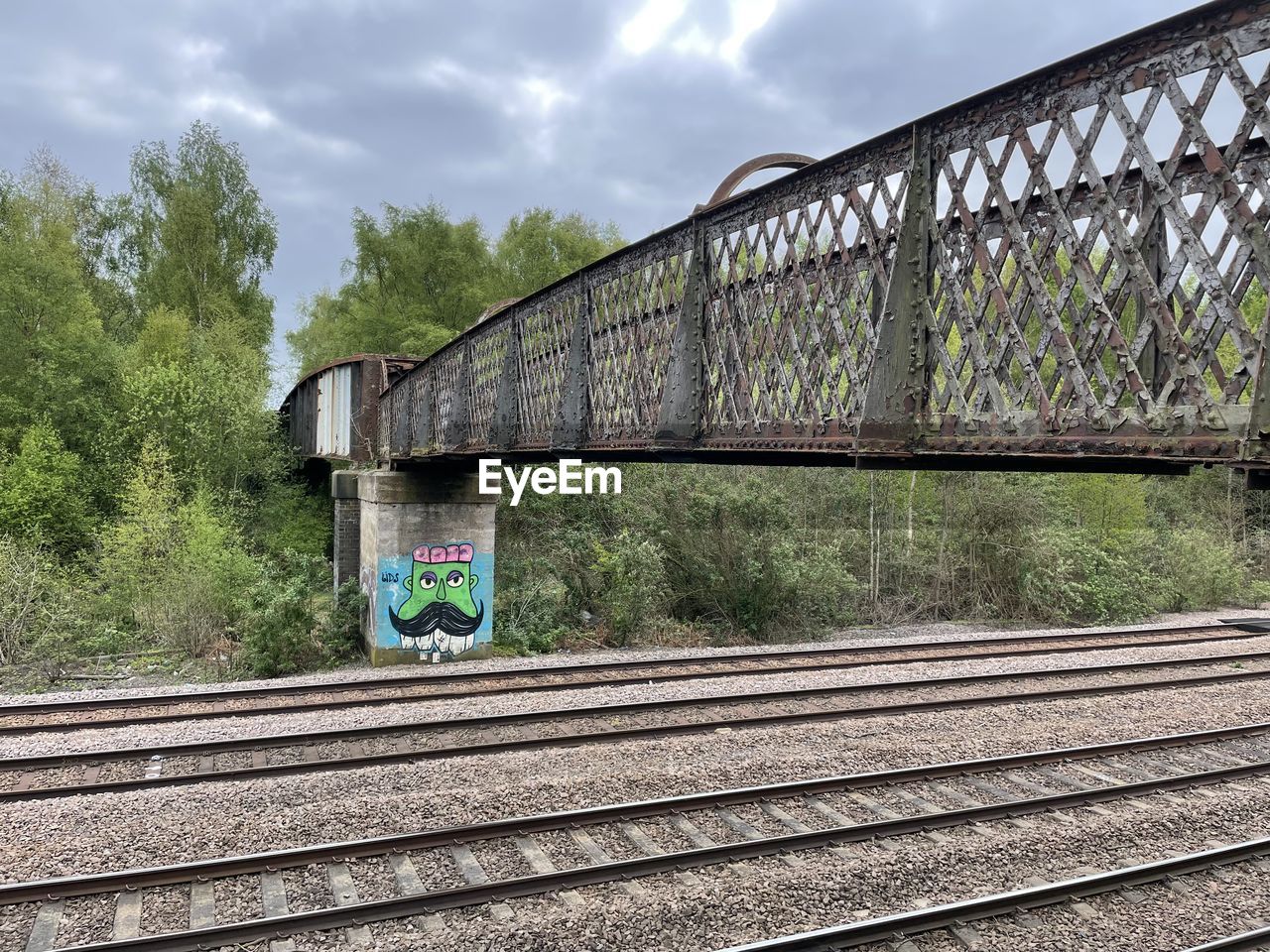 transport, rail transportation, track, railroad track, transportation, railway, cloud, sky, architecture, rolling stock, nature, built structure, bridge, train, mode of transportation, no people, plant, vehicle, public transportation, day, tree, outdoors, railroad car, travel, public transport, metal