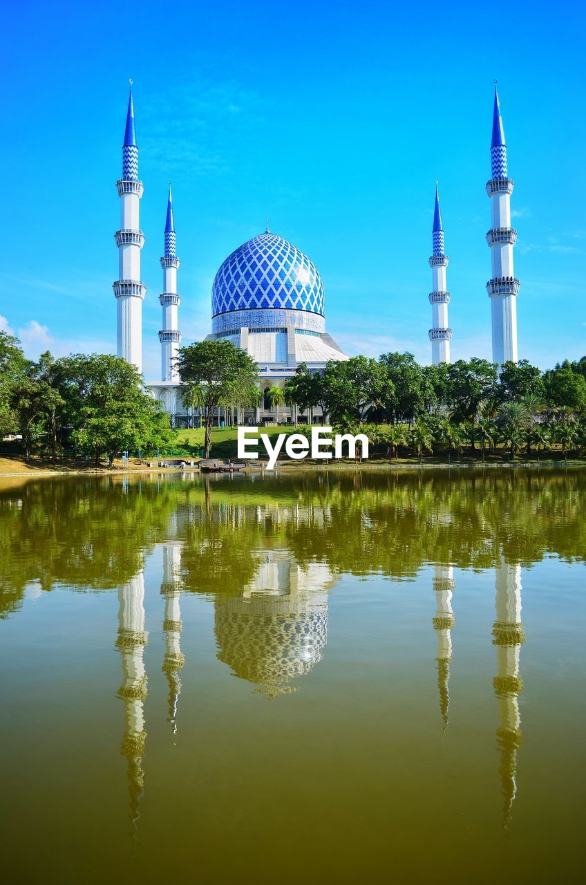 Reflection of mosque in lake