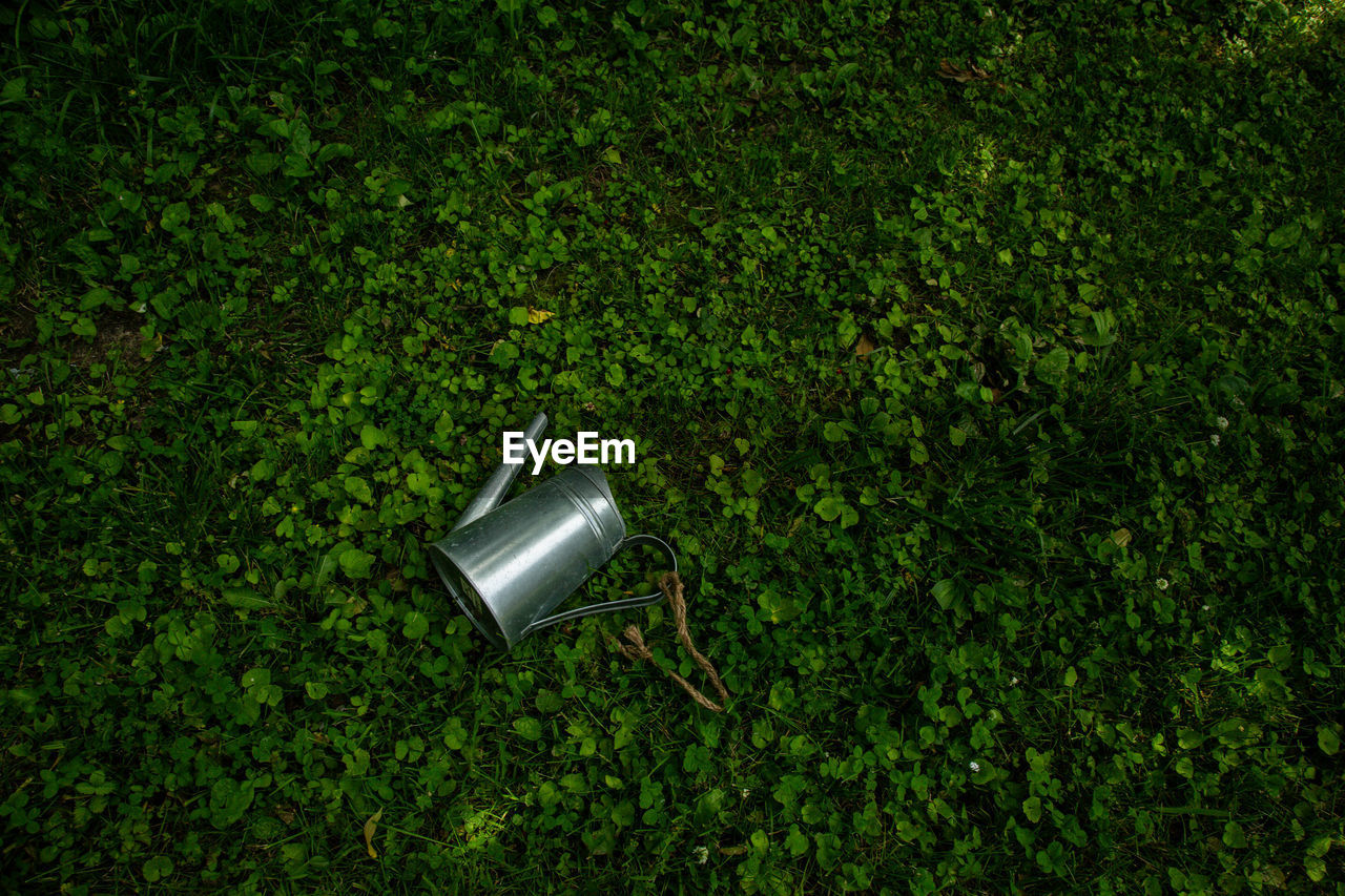 High angle view of a watering can 