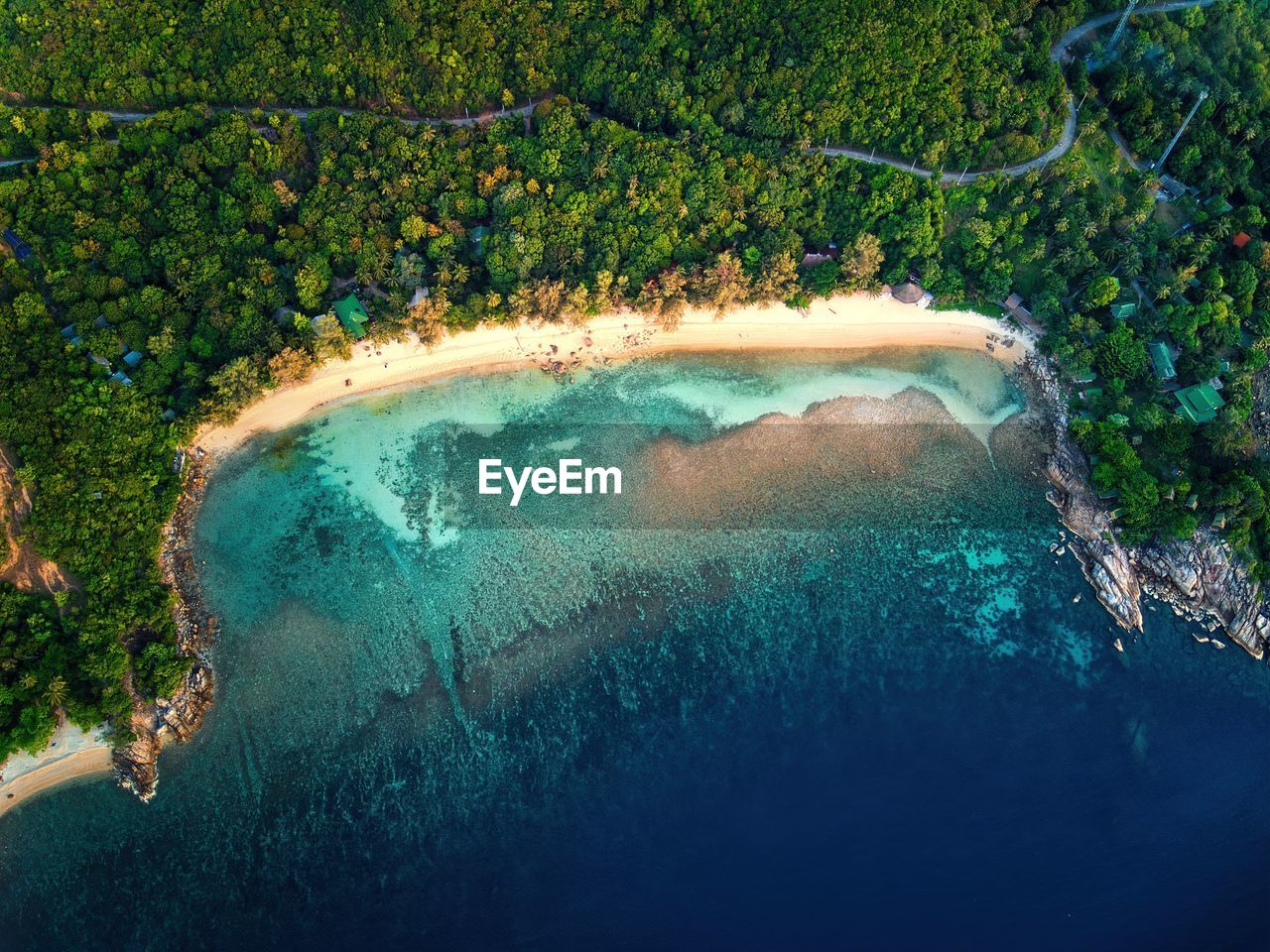 High angle view of beach